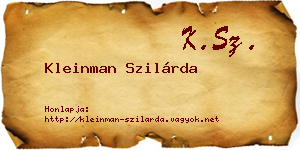 Kleinman Szilárda névjegykártya